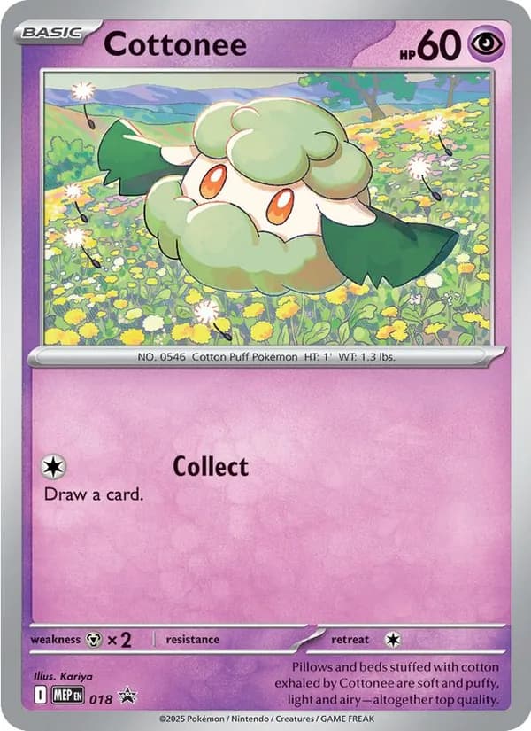 Cottonee (Cosmos Holo) — Mega Evolution Promo 18 Pokémon card