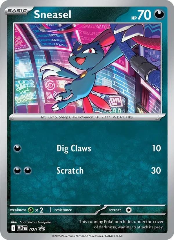 Sneasel (Cosmos Holo) — Mega Evolution Promo 20 Pokémon card