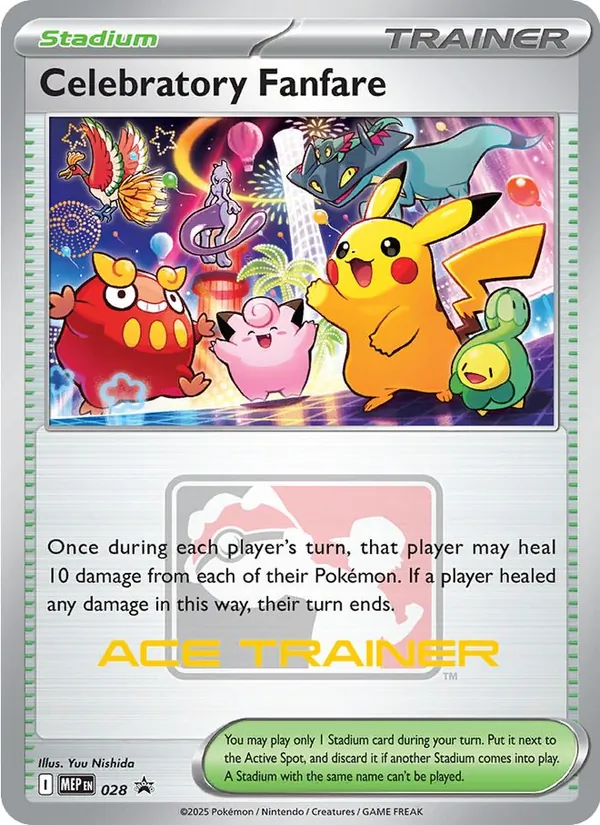Celebratory Fanfare (Asia Championship Series 24-25) — Mega Evolution Promo 28 Pokémon card