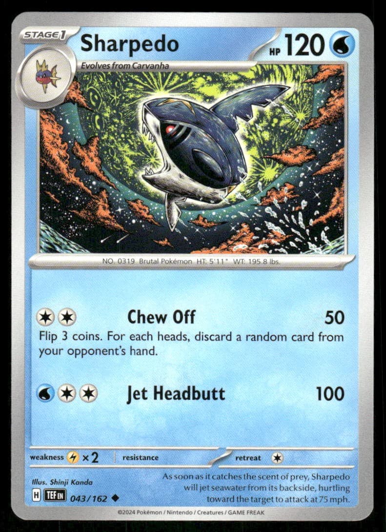 Sharpedo 043/162 - Temporal Forces - Uncommon NM