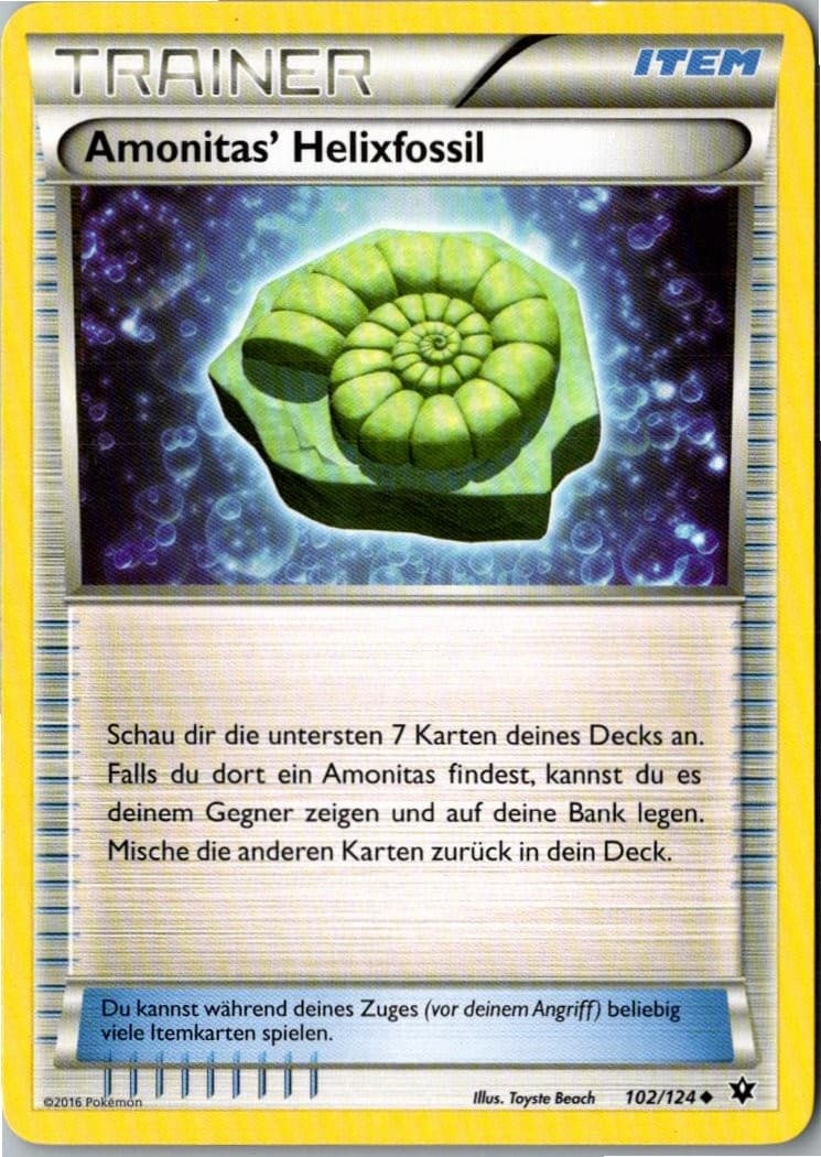 Pokemon Amonitas Helixfossil 102/124 Schicksalsschmiede Deutsch