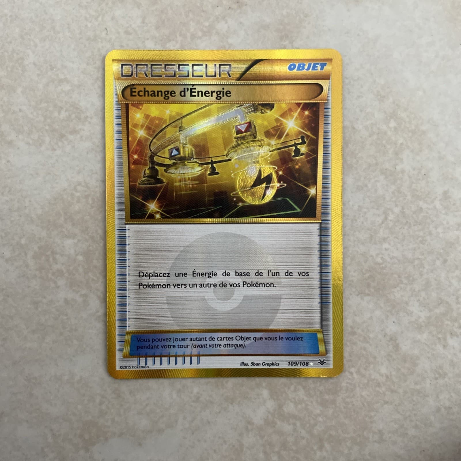 Echange d'Energie Secret-XY6:Ciel Rugissant-109/108-Carte Pokemon FR