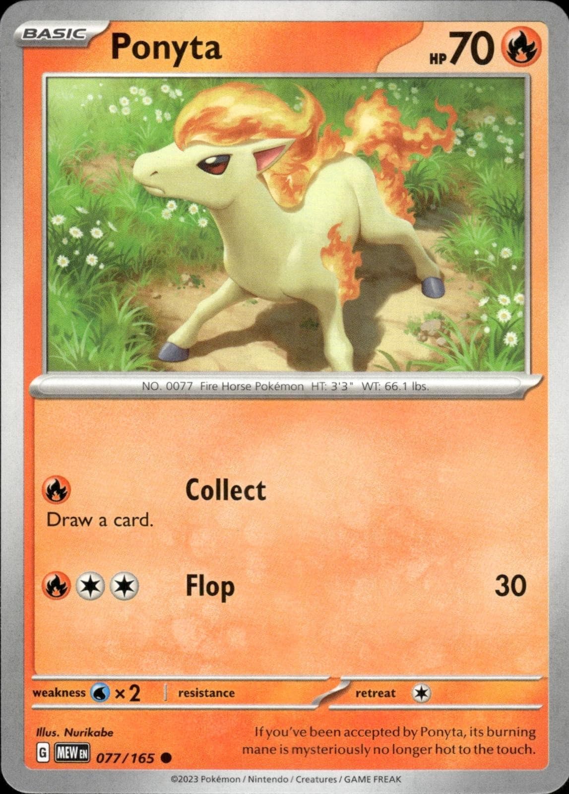 Ponyta 077/165 Common 151 Pokemon Near Mint