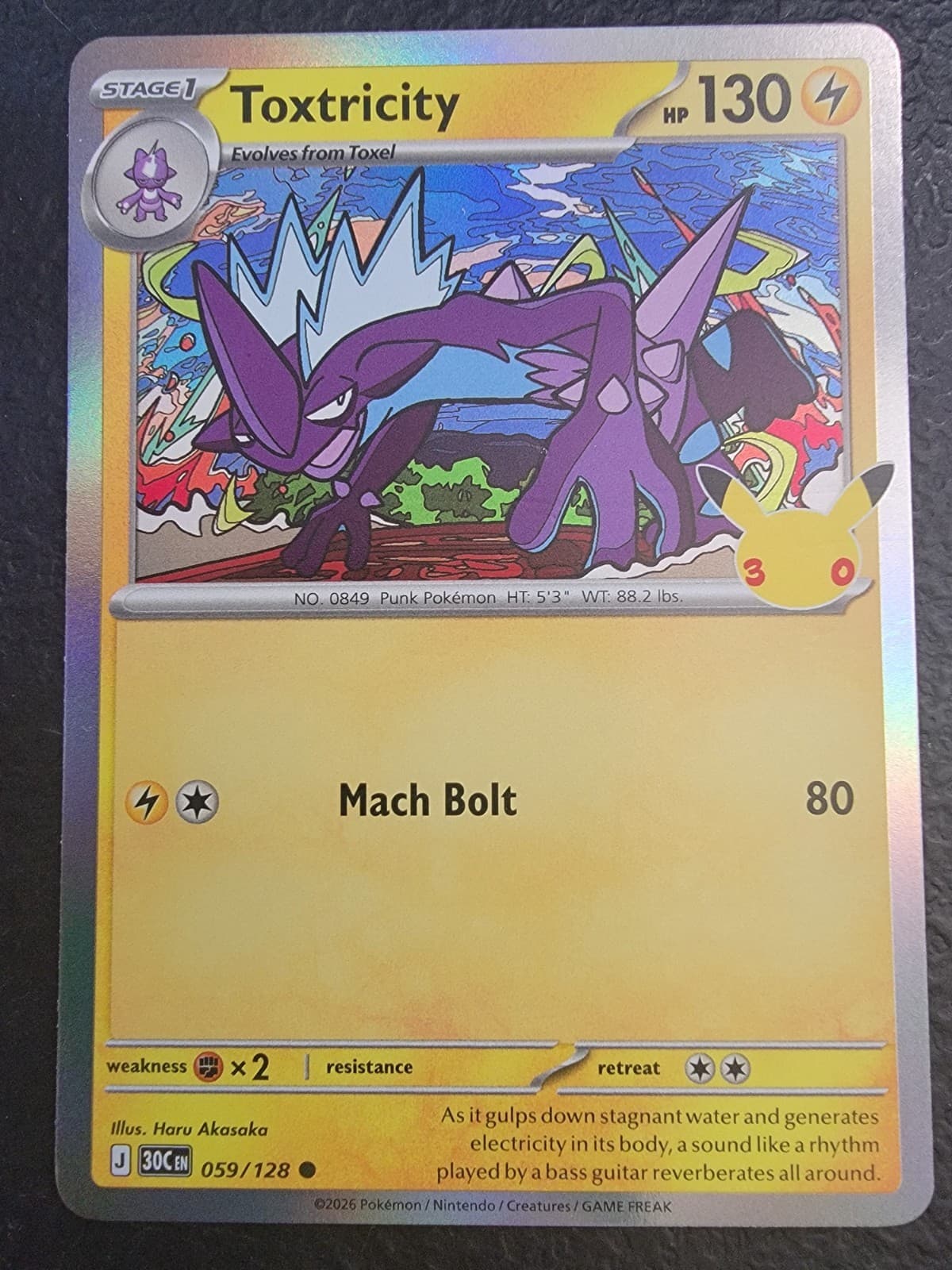 Pokemon TCG 30th Anniversary Celebration Toxtricity 059/128