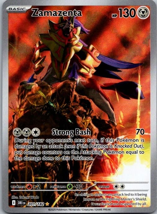 ZAMAZENTA 201/182 IR DESTINED RIVALS POKEMON HOLO NM