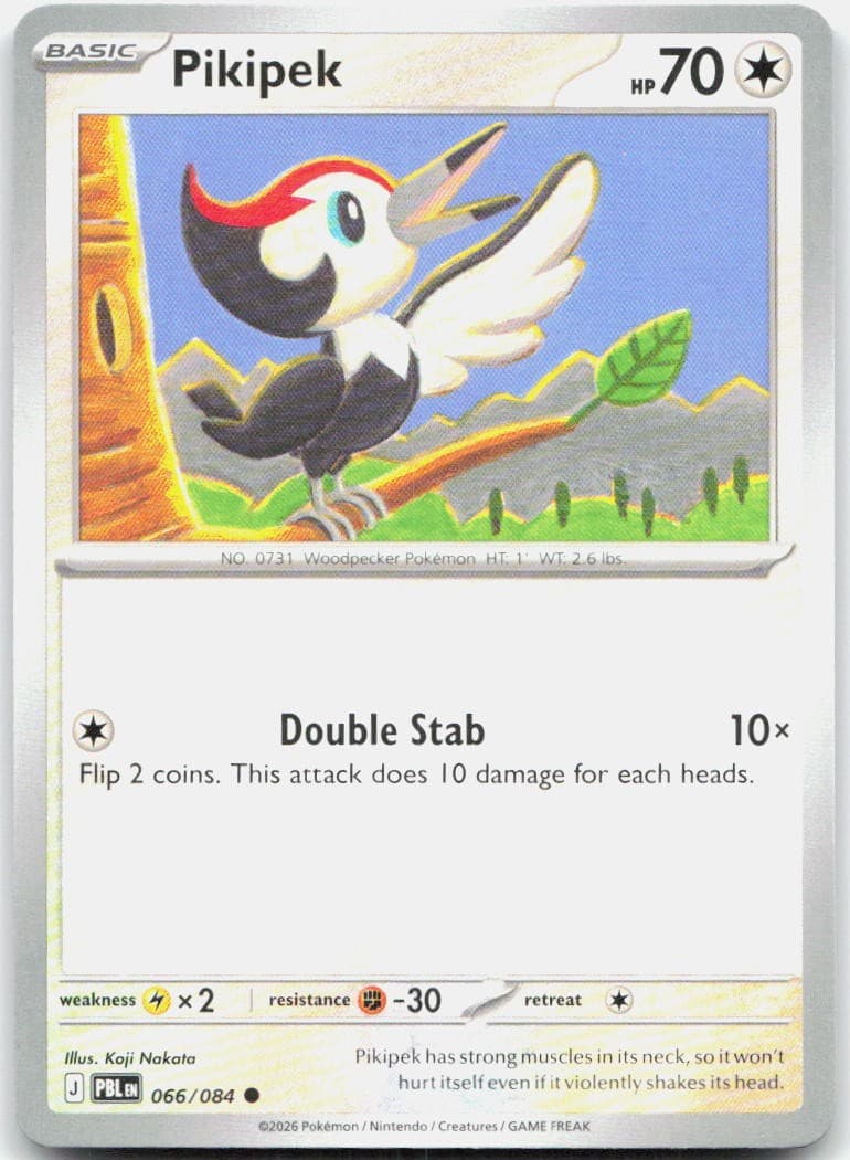Pikipek 66/84 66 ME05 Pitch Black C NM English Pokémon