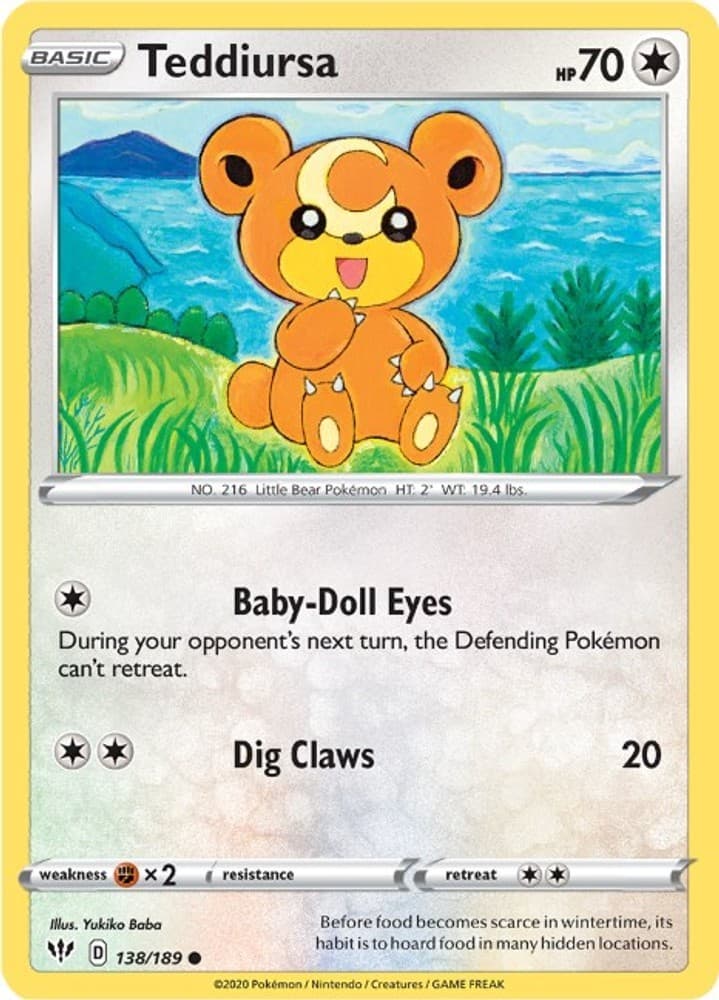 Teddiursa [SWSH03: Darkness Ablaze - 138/189] NM