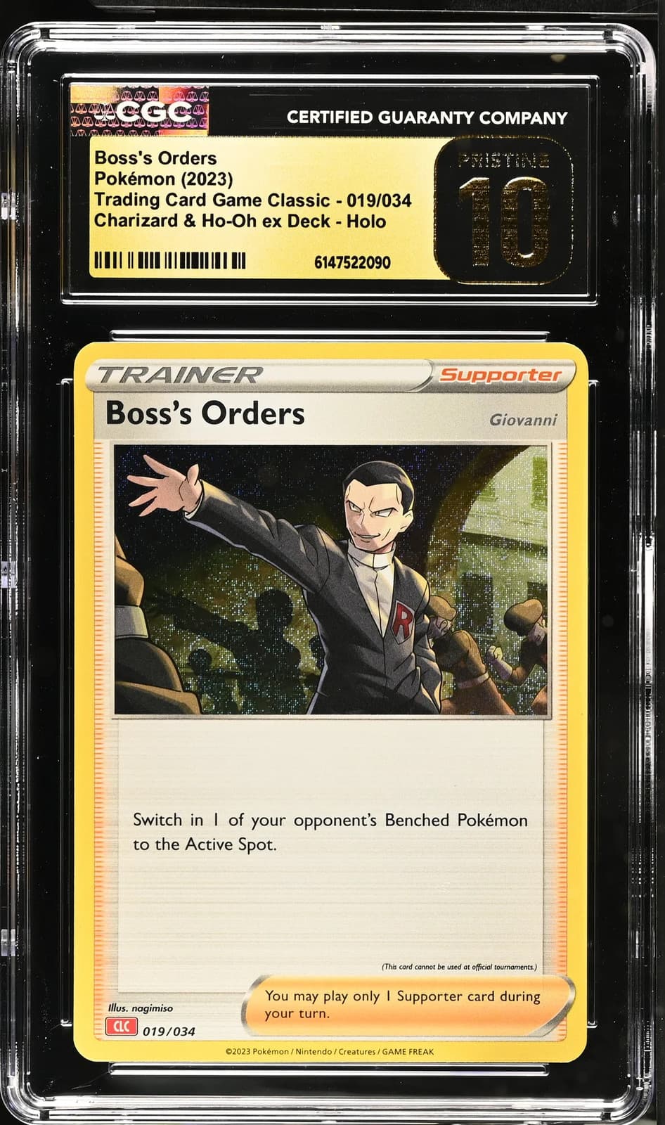 Boss's Orders 019/034 Pokemon TCG Classic Holo CGC 10 Graded Trainer Card — photo 1 of 2