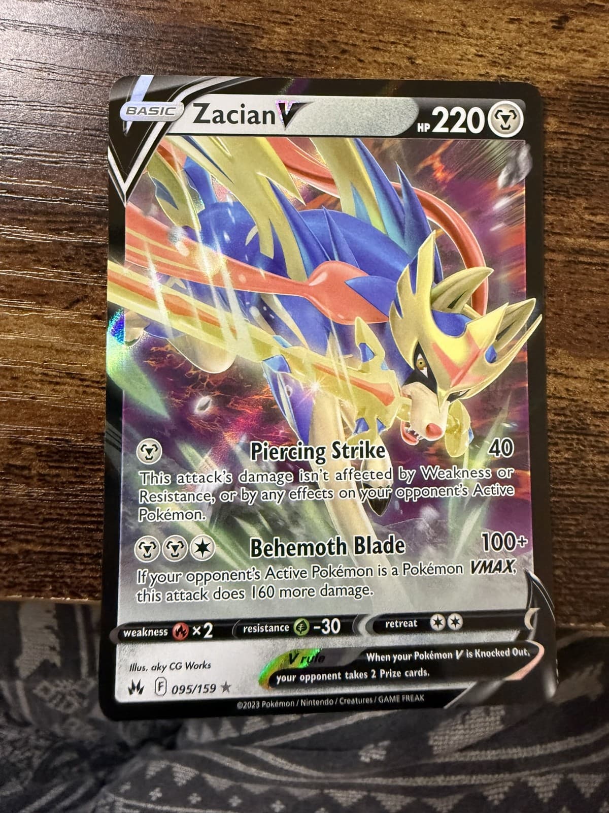 ZACIAN V ~ Pokemon TCG: CROWN ZENITH ~ 95/159 LP-NM