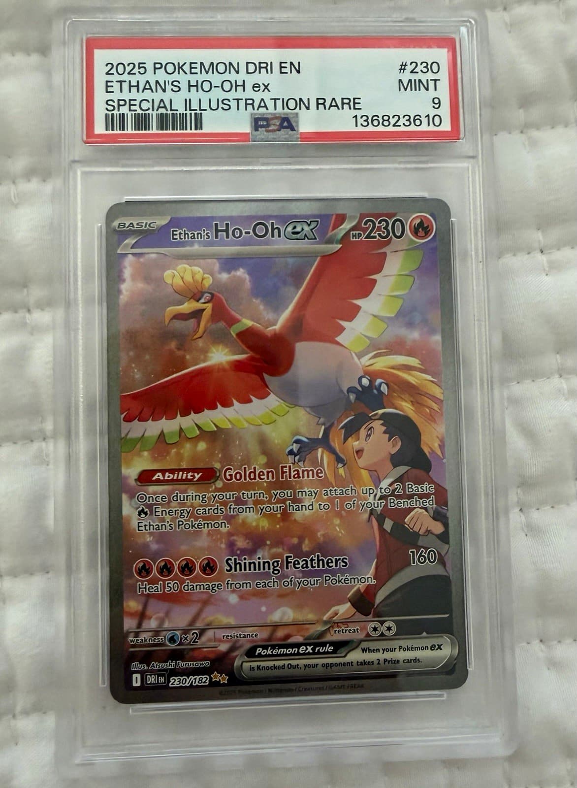Pokemon TCG Ethan's Ho-Oh ex 230/182 Sv10 Destined Rivals SIR Holo PSA 9