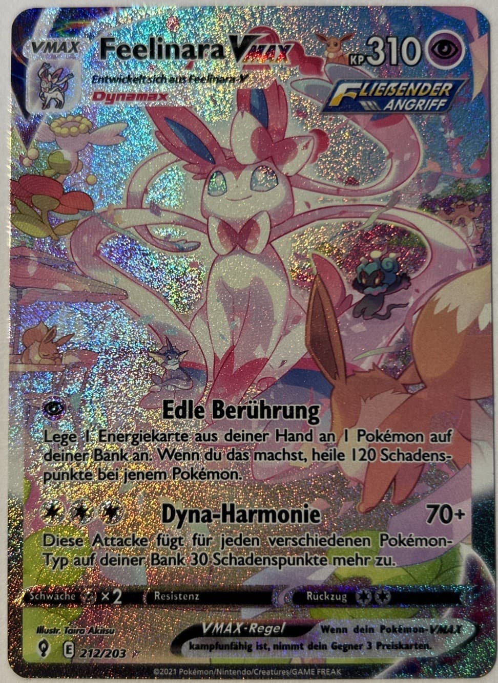 Pokemon Feelinara VMAX Deutsch 212/203 Drachenwandel SIR Near Mint