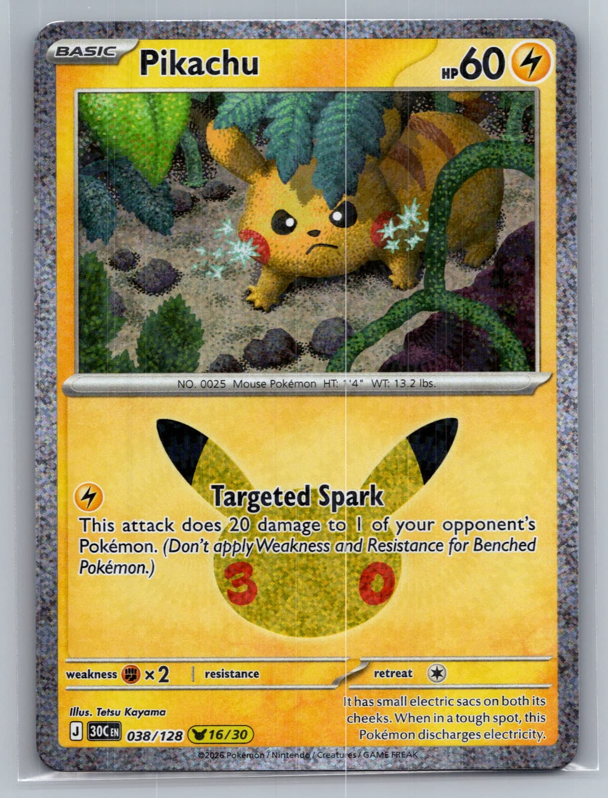 Pikachu #38/128 2026 30th Celebration Pokemon TCG
