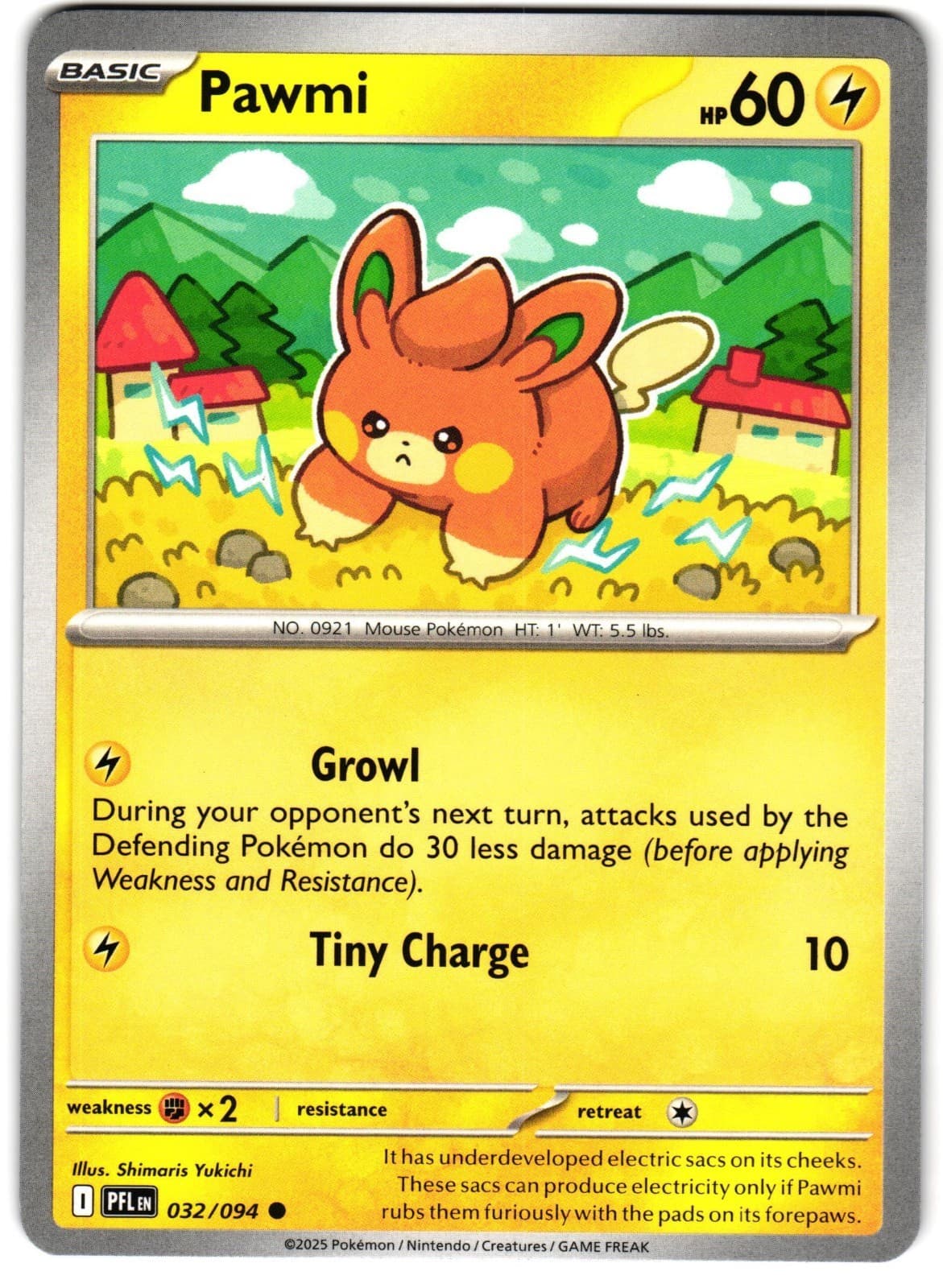 Pawmi 32/94 Pokemon ME: Phantasmal Flames 