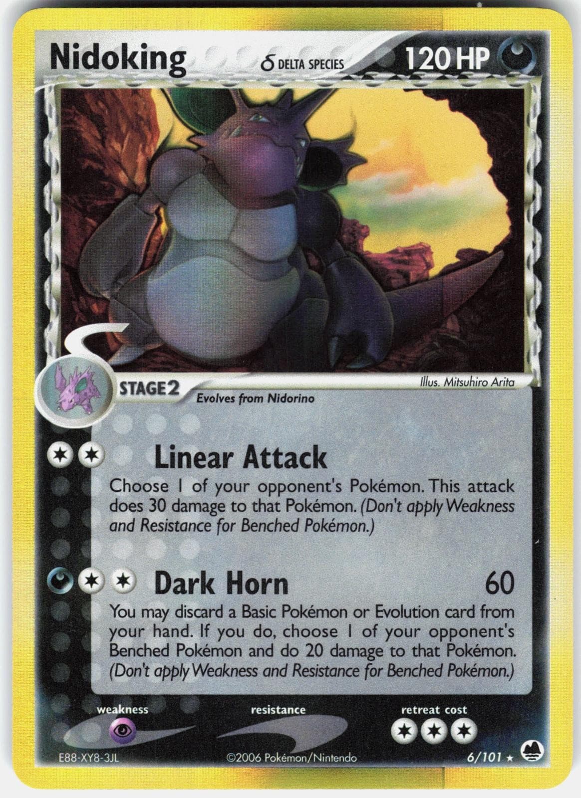 Pokemon Nidoking 6/101 Holo Rare Dragon Frontiers Pokemon Near Mint