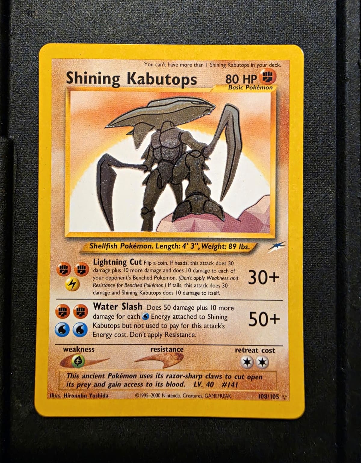 The Pokémon Company Shining Kabutops 108/105 Neo Destiny Secret Rare Holo EN