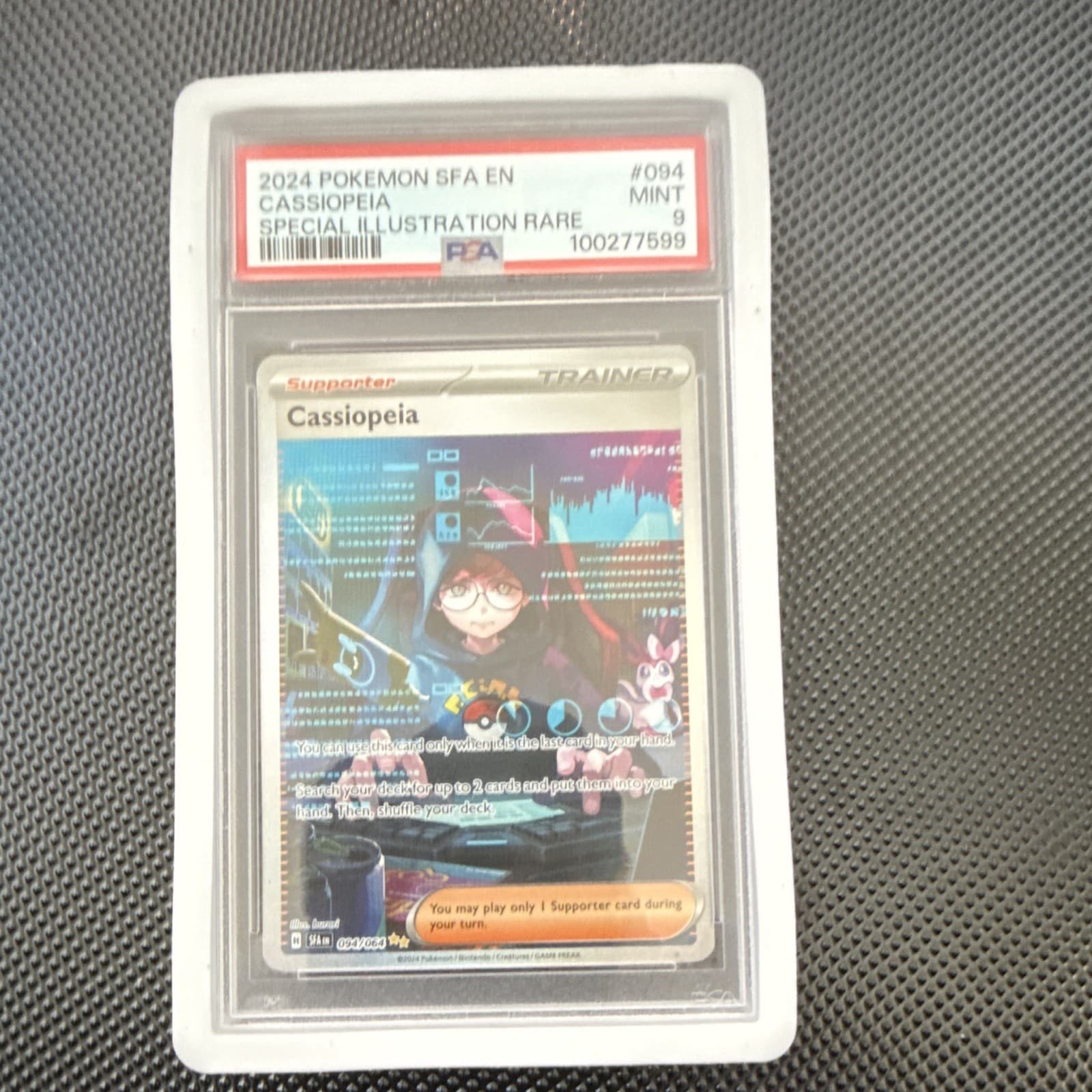 Pokemon PSA 9 2024 SV Shrouded Fable Cassiopeia 094/064 SIR Holo EN