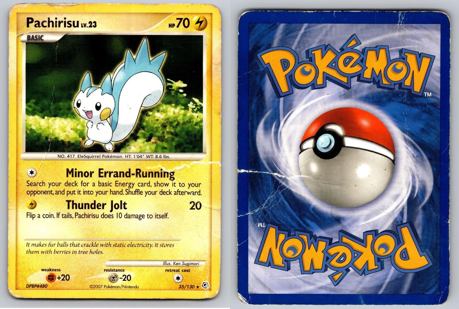 PACHIRISU 35/130 RARE DIAMOND & PEARL POKEMON HP