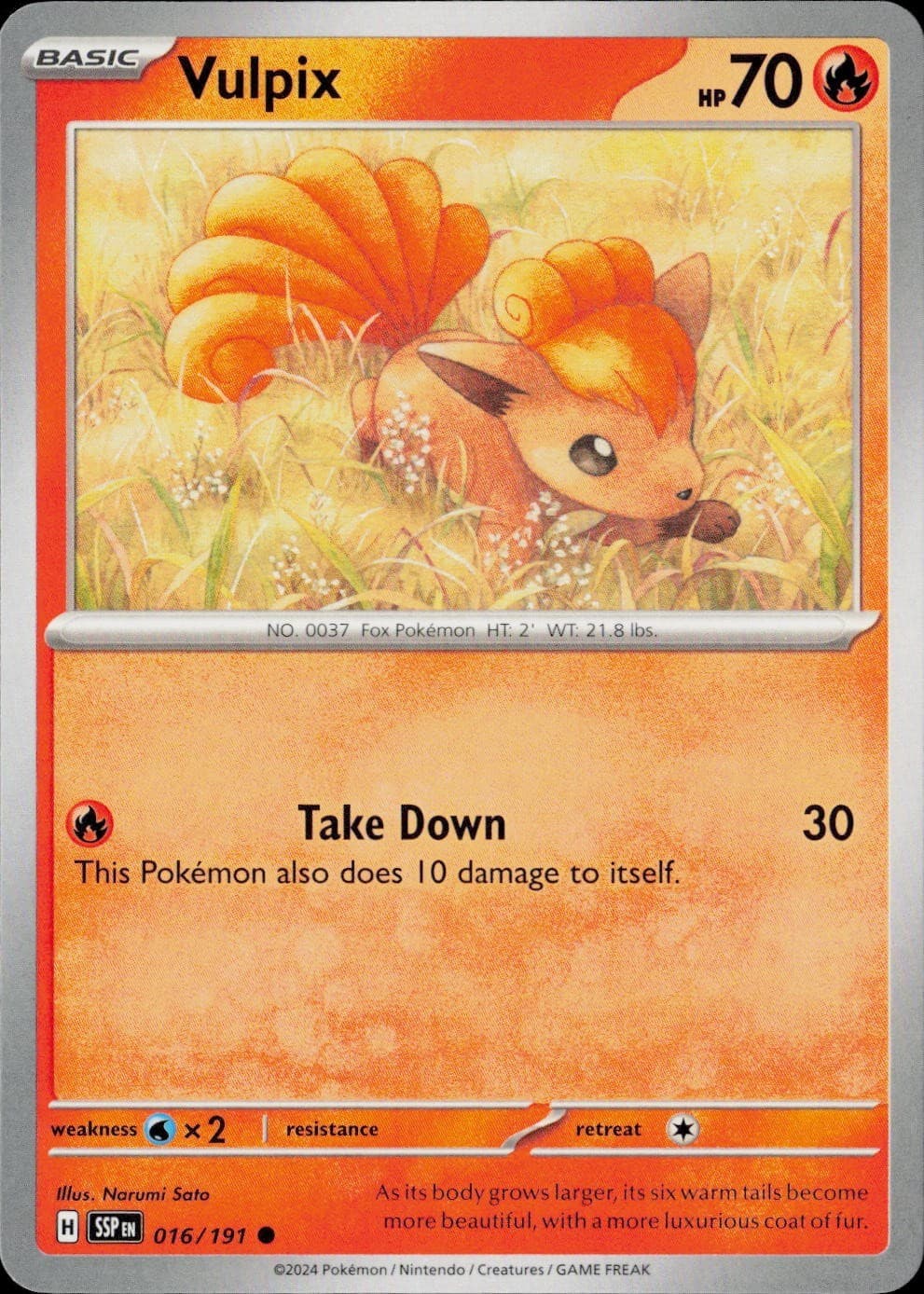 Vulpix SSP Sv: Surging Sparks #16/191 Common NM