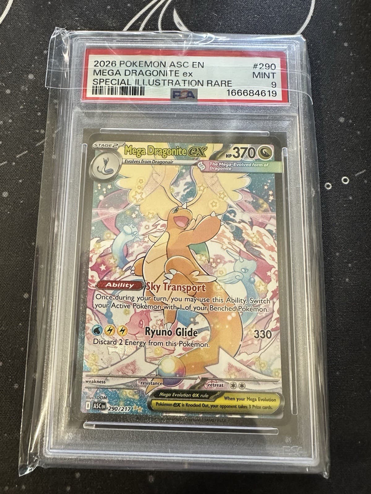 Mega Dragonite ex 290/217 Me: Ascended Heroes SIR Holo English PSA 9