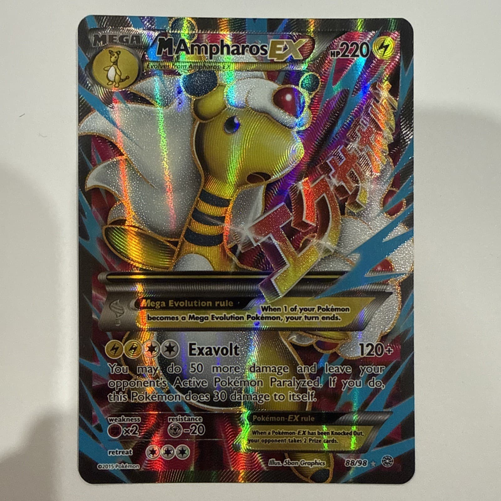 Pokemon Mega Ampharos EX 2015 Ancient Origins #88/98