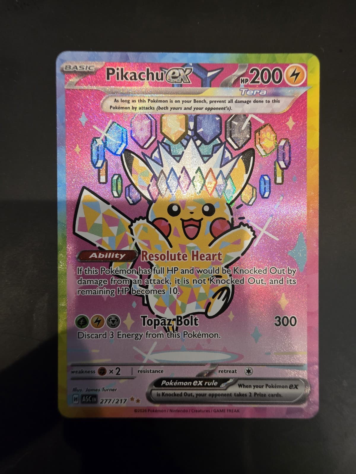 Pokemon Ascended Heroes Pikachu EX 277/217 Special Illustration Rare (SIR)