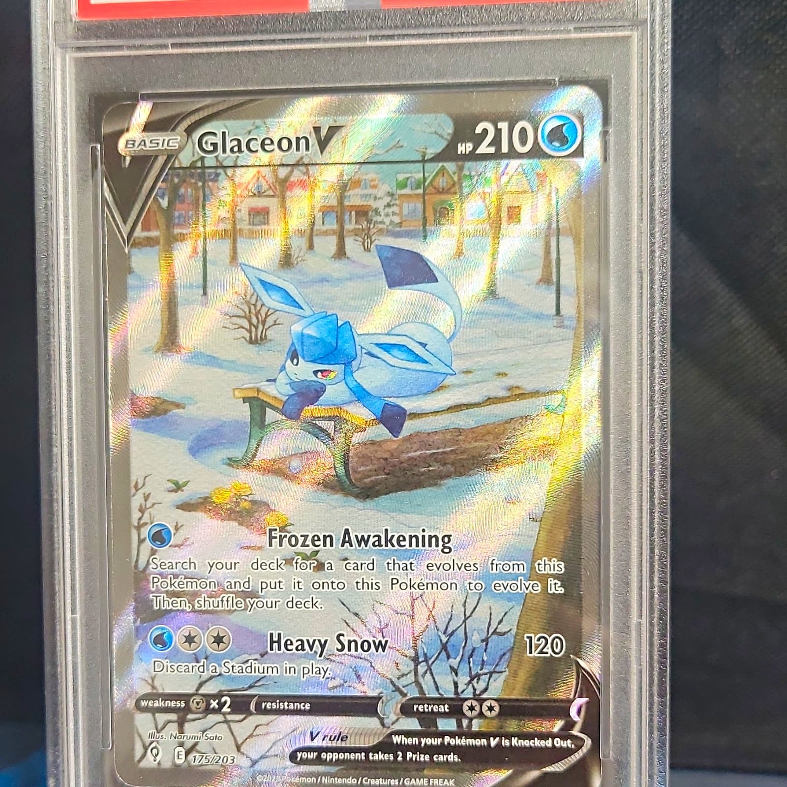 Glaceon V 175/203 SWSH07 Evolving Skies Alt Full Art Holo UR ENG Psa Gem Mint 10