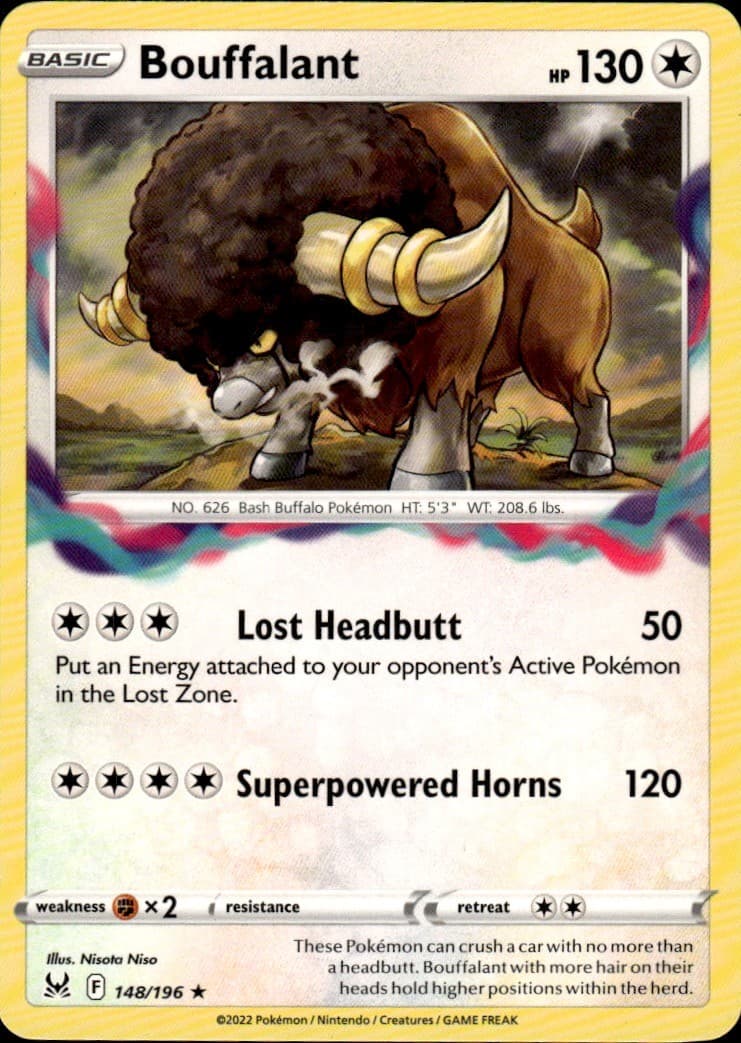 Bouffalant 148/196 Rare Lost Origin Pokemon Near Mint