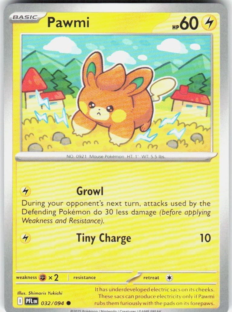 Pawmi 032/094 32 ME02 Phantasmal Flames C NM English Pokémon