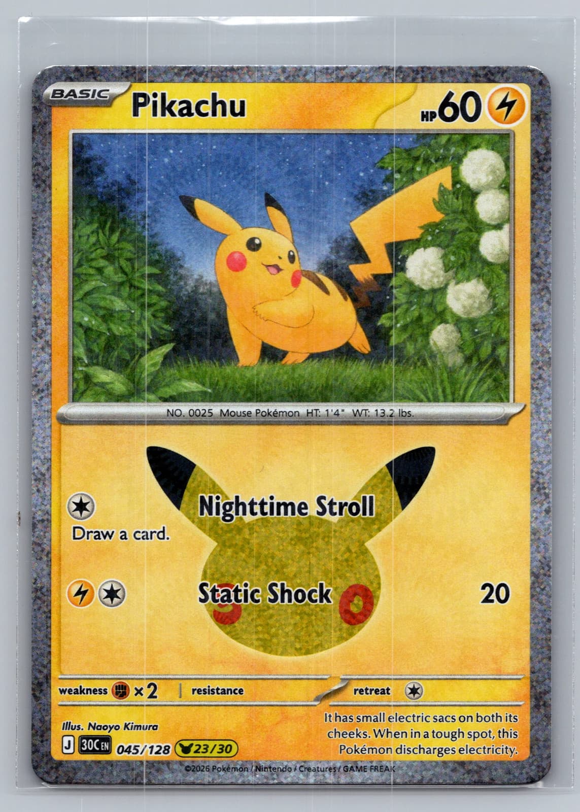 Pikachu #45/128 2026 30th Celebration Pokemon TCG