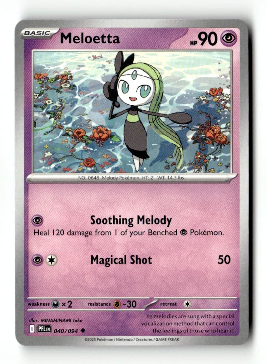 Meloetta 40/094 Phantasmal Flames Regular 2025 Pokemon NM
