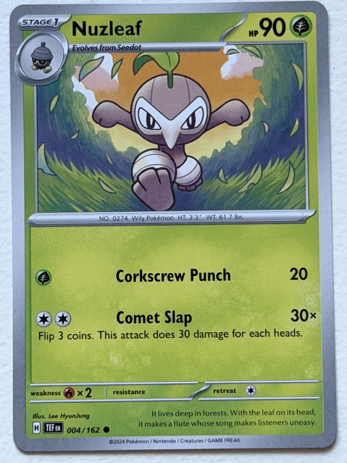 Nuzleaf 4/162 Temporal Forces Common Near Mint Pokemon