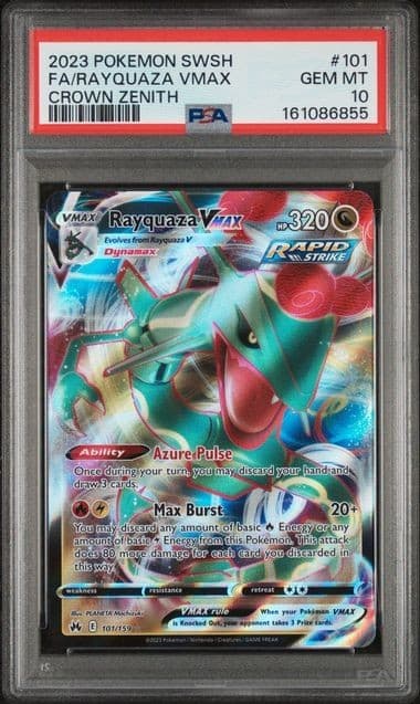 Rayquaza VMAX #101 Pokémon TCG Crown Zenith Full Art Ultra Rare PSA 10