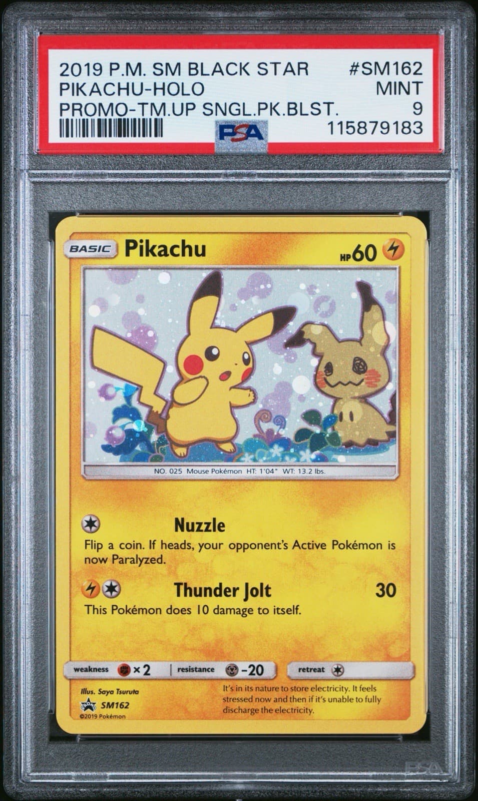 The Pokémon Company Pokémon TCG Pikachu Promo Holo SM162 Eng PSA 9 (2019)
