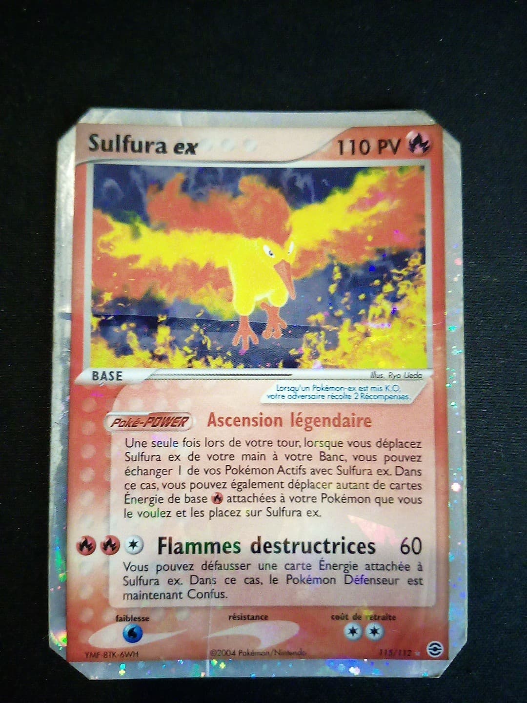 Carte Pokémon Sulfura Ex 115/112 Ex Rouge Feu Vert Feuille