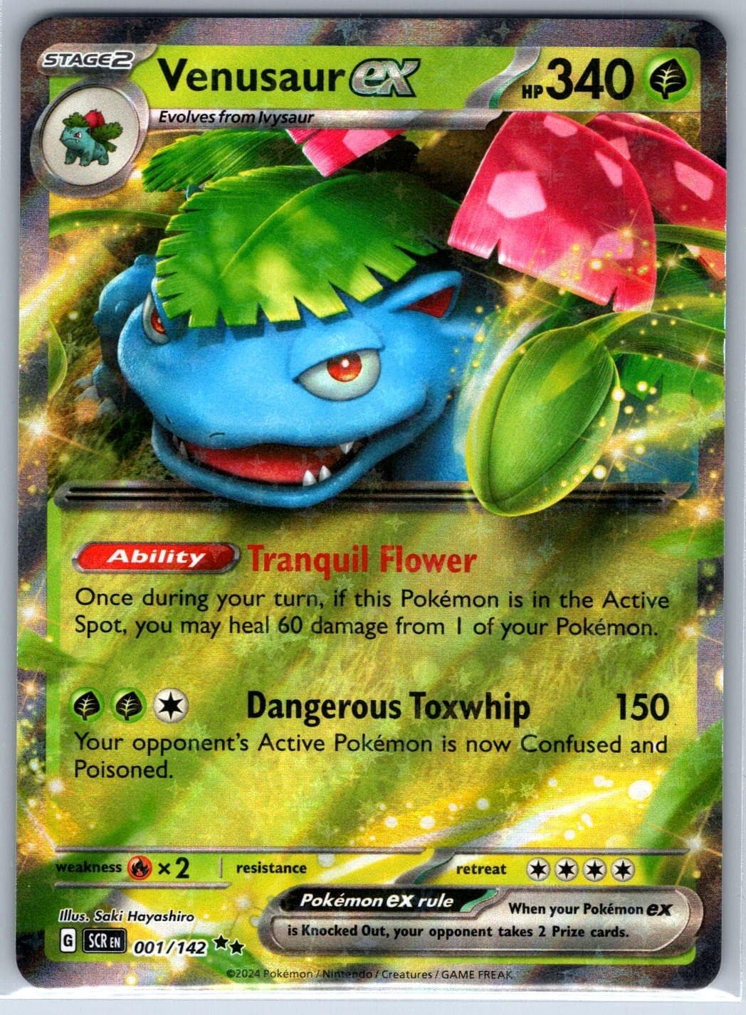 Venusaur ex 1/142 Double Rare Stellar Crown Pokemon Near Mint