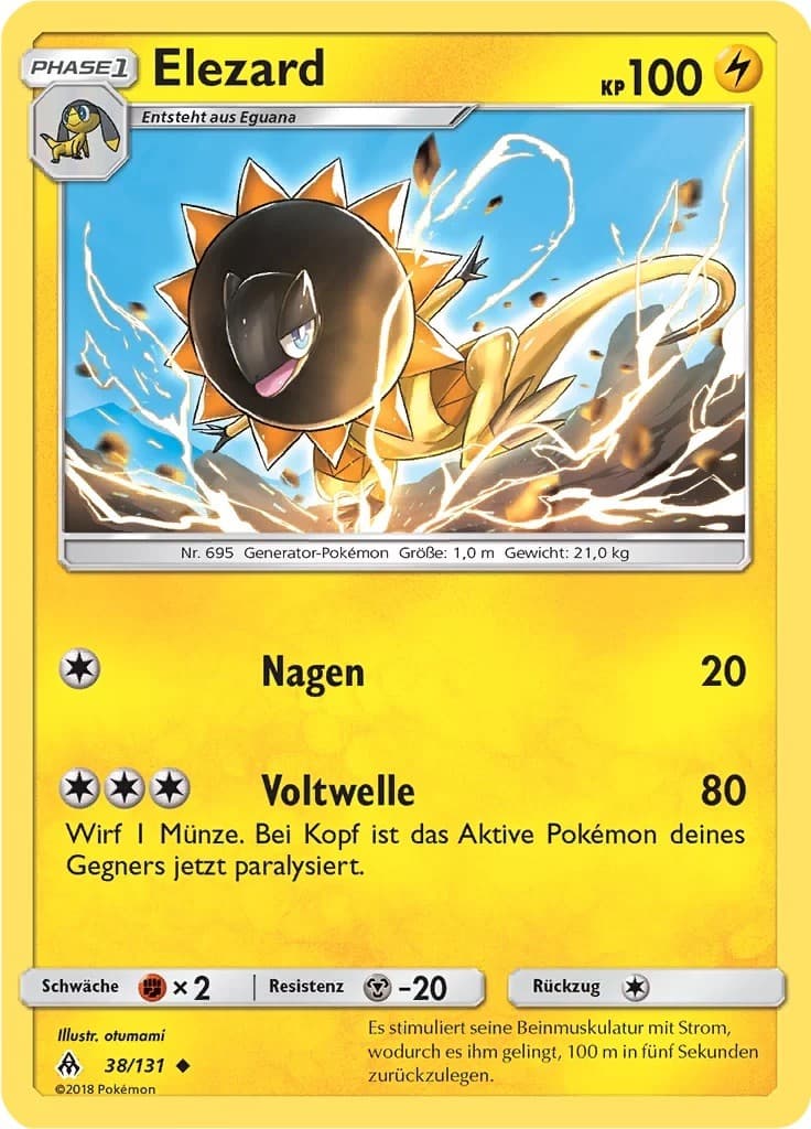 38/131 Elezard NM - SM6 - Grauen der Lichtfinsternis Deutsch Pokemonkarte TCG