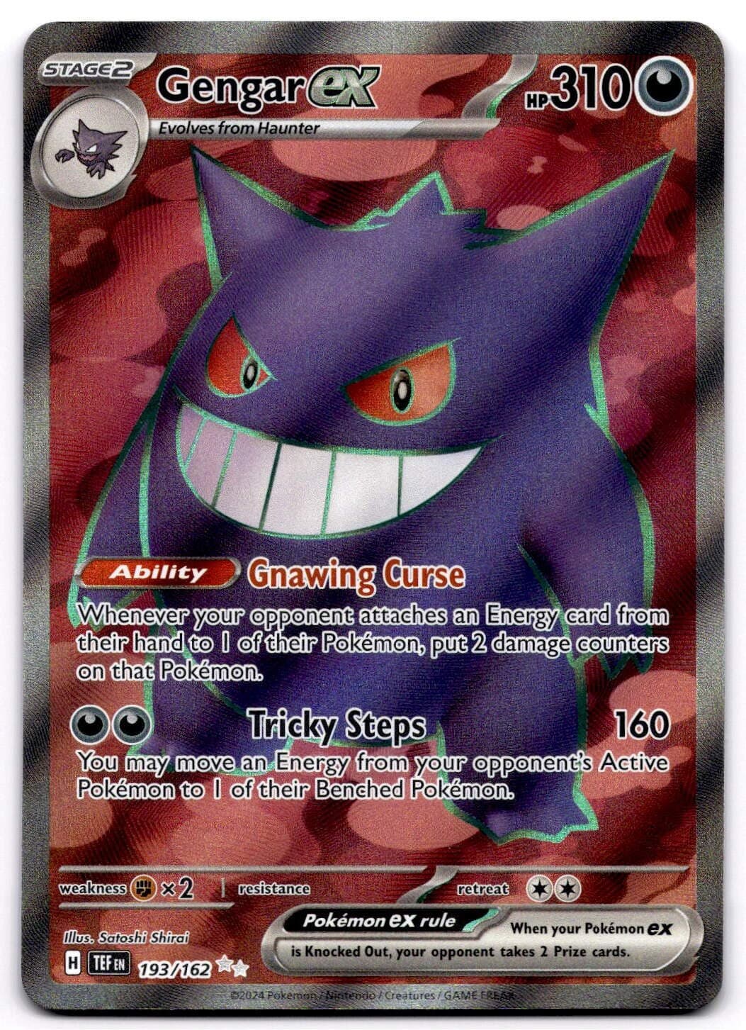 Gengar ex 193/162 SV Temporal Forces Ultra Rare Pokemon Card - NM