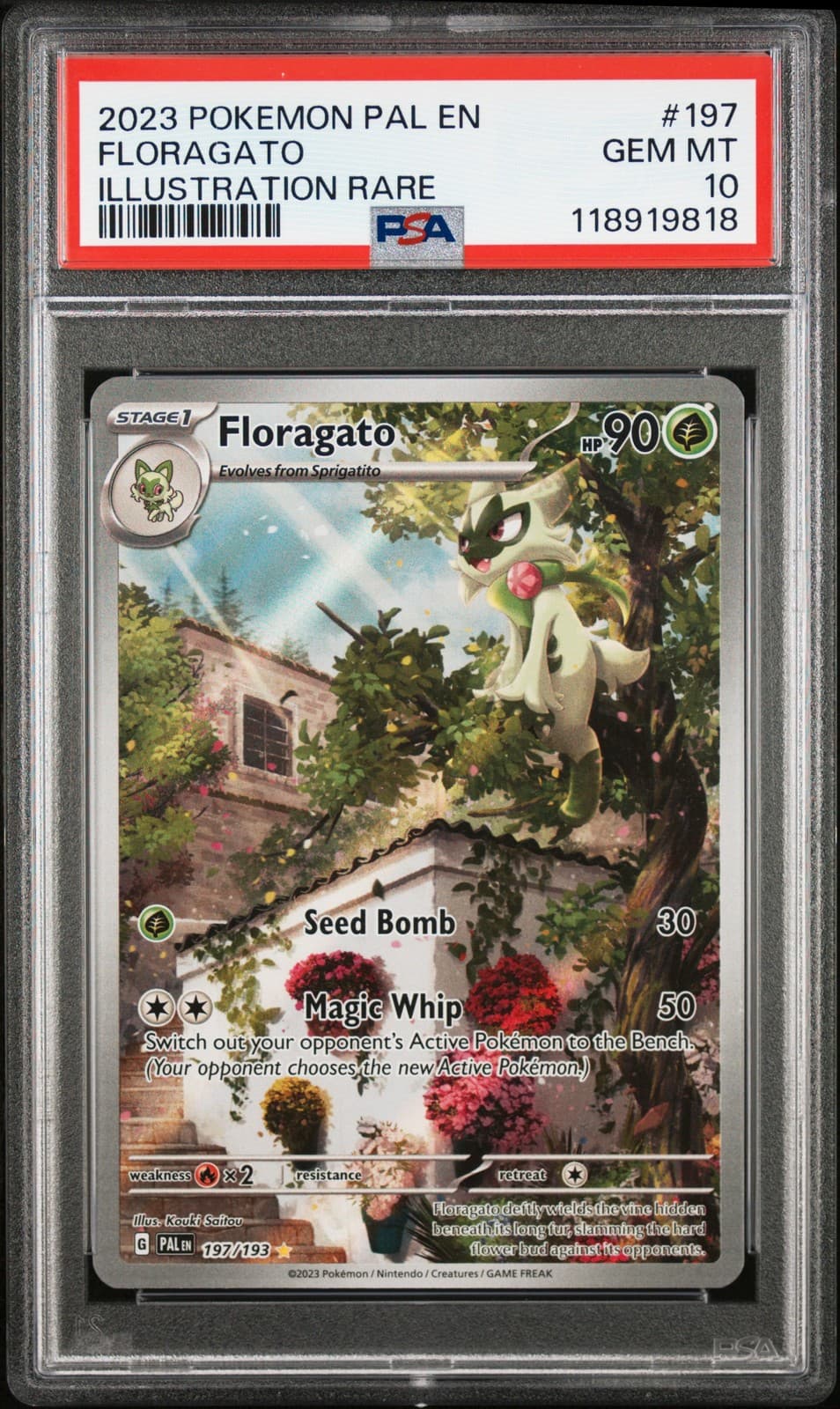 2023 POKEMON PAL EN-PALDEA EVOLVED ILLUSTRATION RARE #197 FLORAGATO PSA 10