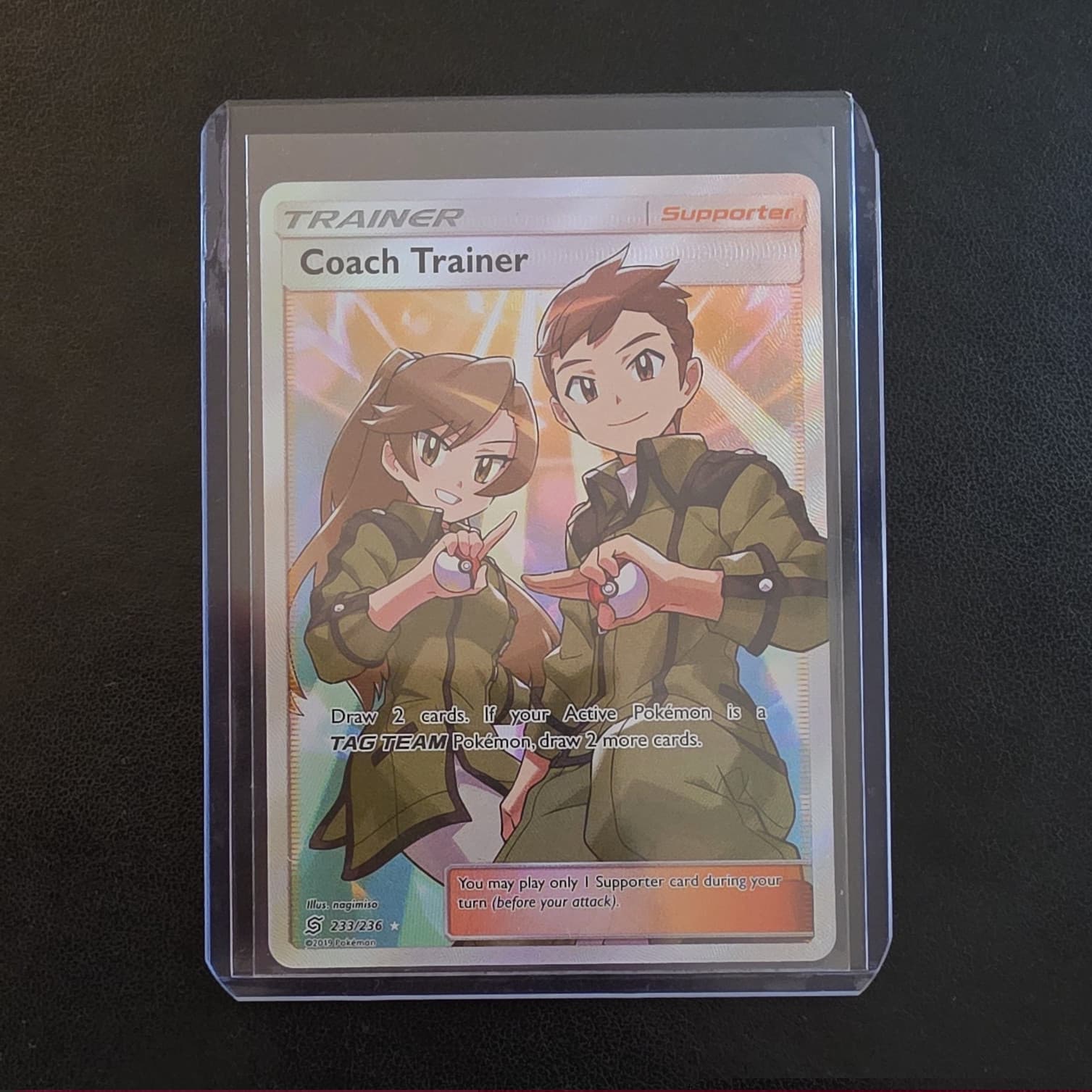 The Pokémon Company Coach Trainer 233/236 SM Unified Minds Ultra Rare Holo Eng