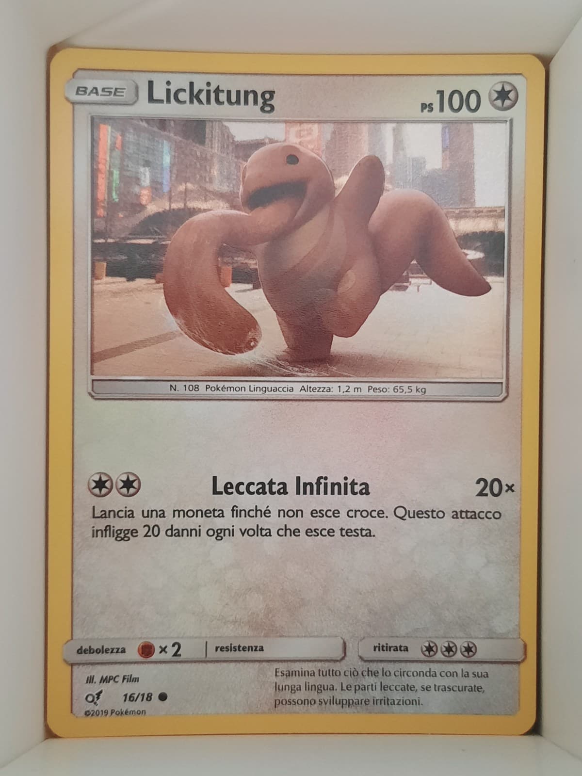 Lickitung 16/18 - Carta Holo Foil Near Mint Pokemon Detective Pikachu