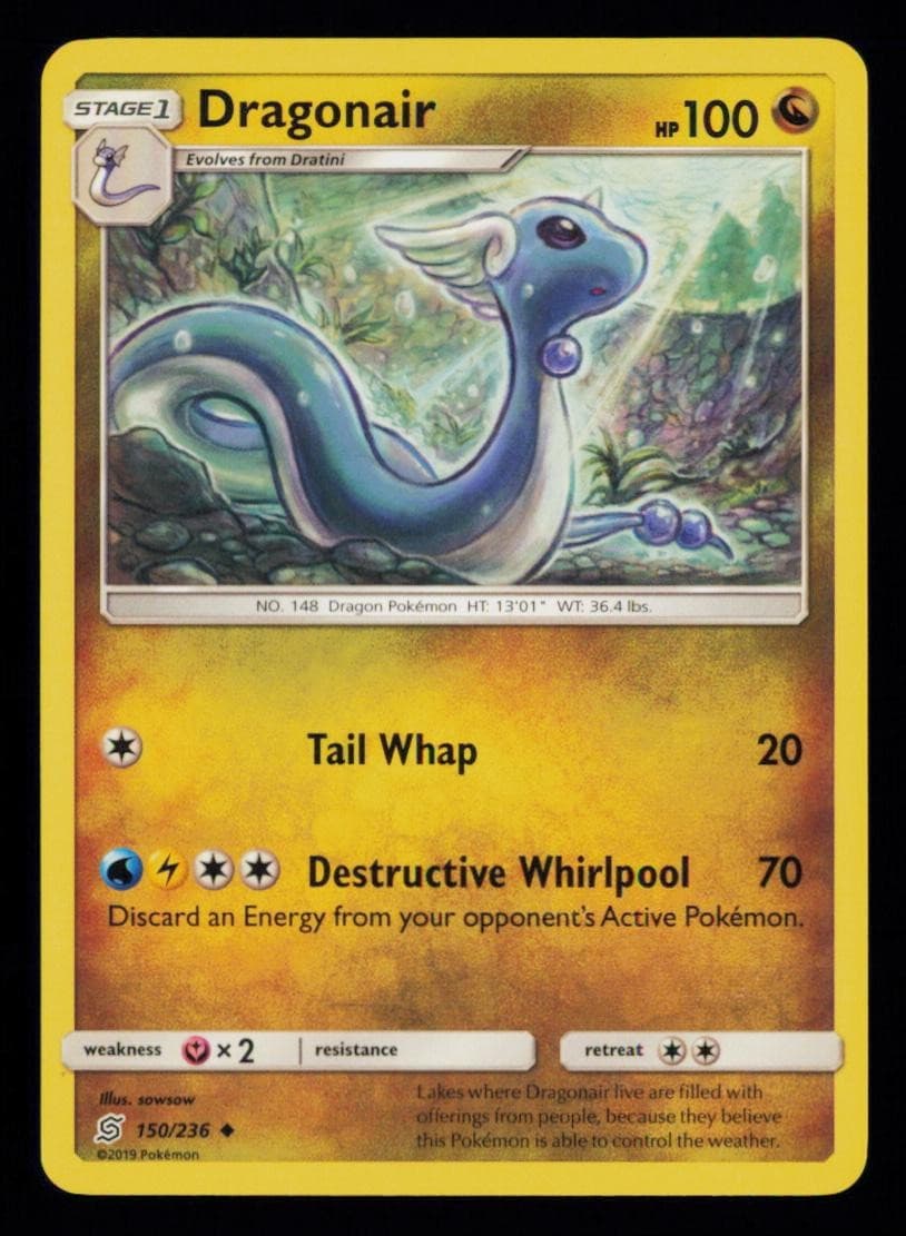 Dragonair 150/236 Uncommon Unified Minds Pokemon Near Mint