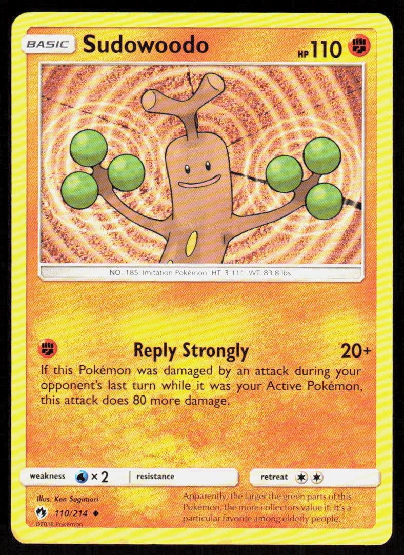 Sudowoodo 110/214 Uncommon Lost Thunder Pokemon Lightly Played