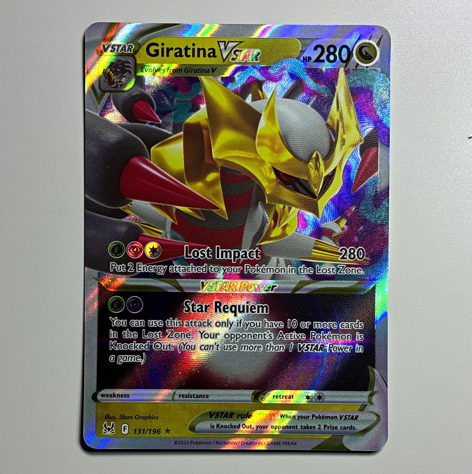 Pokemon TCG Giratina VSTAR 131/196 Swsh11: Lost Origin UR Holo Eng 280HP