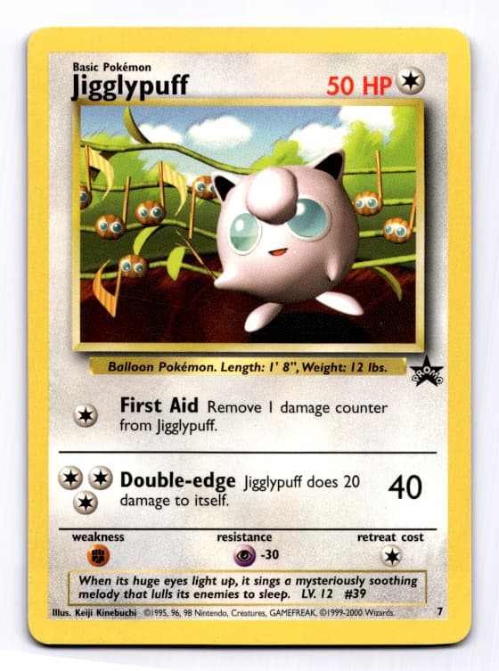 (promo-7) JIGGLYPUFF Pokemon WOTC Black Star Promo Card # 7 - BUY MORE SAVE MORE