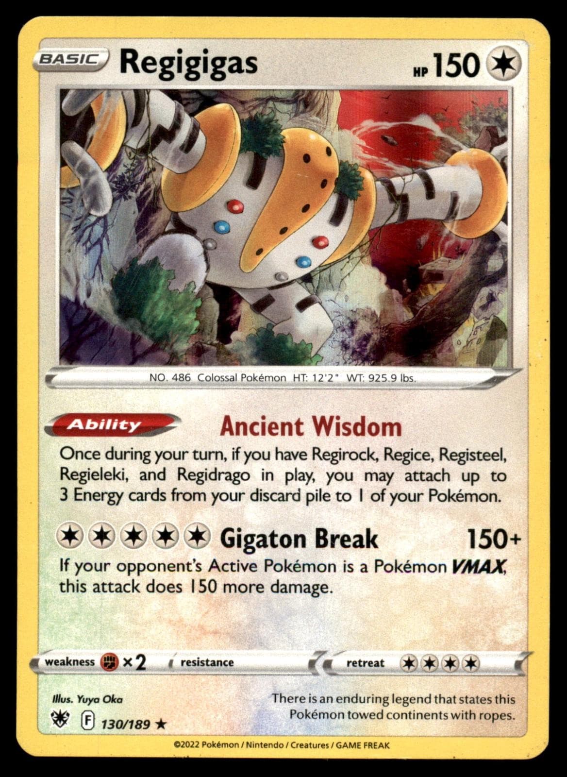 Regigigas 130/189 Holo Rare Astral Radiance Pokemon Moderately Played