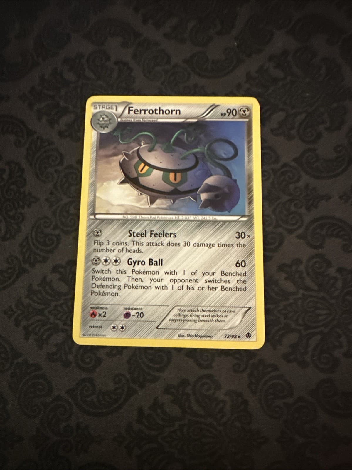 Ferrothorn Emerging Powers #72/98 NON-HOLO Rare Pokemon Card