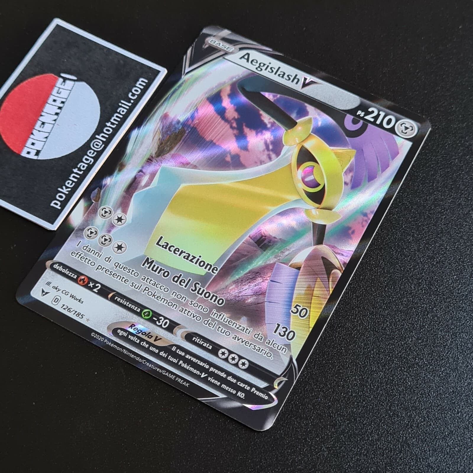 Aegislash V 126/185 Voltaggio Sfolgorante Pokemon MINT olo ITA holo TCG Full Art