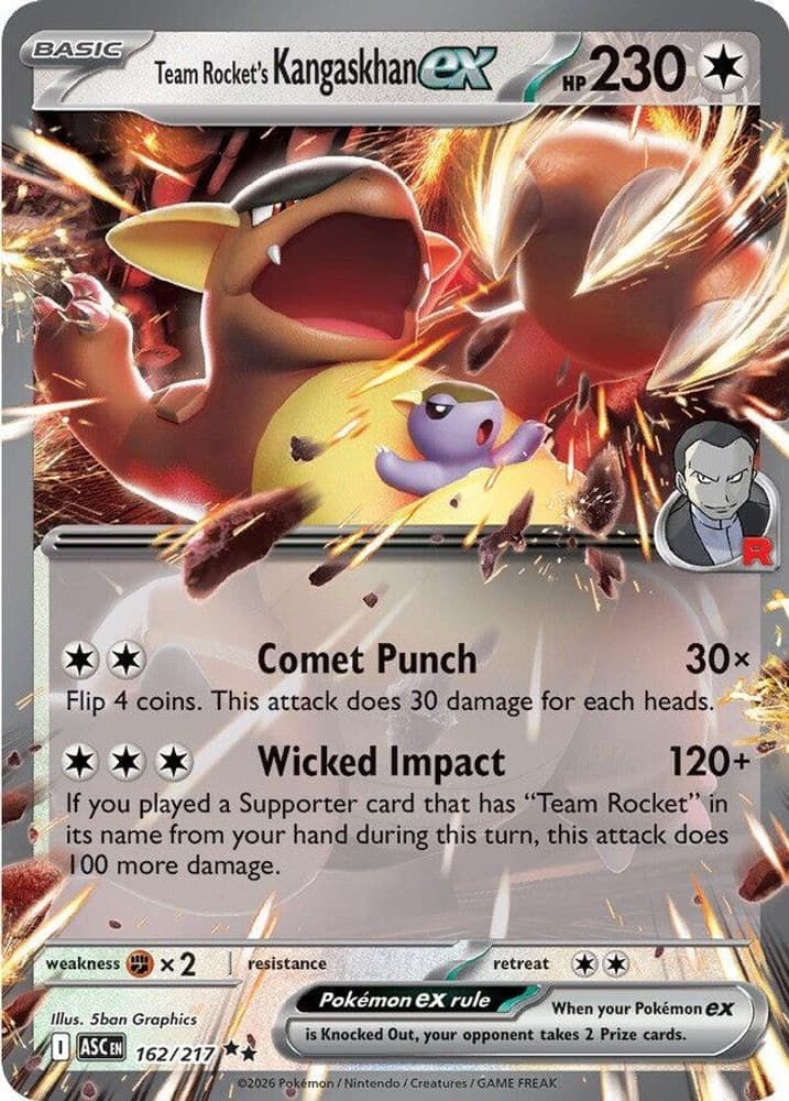 Team Rocket's Kangaskhan ex Holofoil 162/217 ME: Ascended Heroes