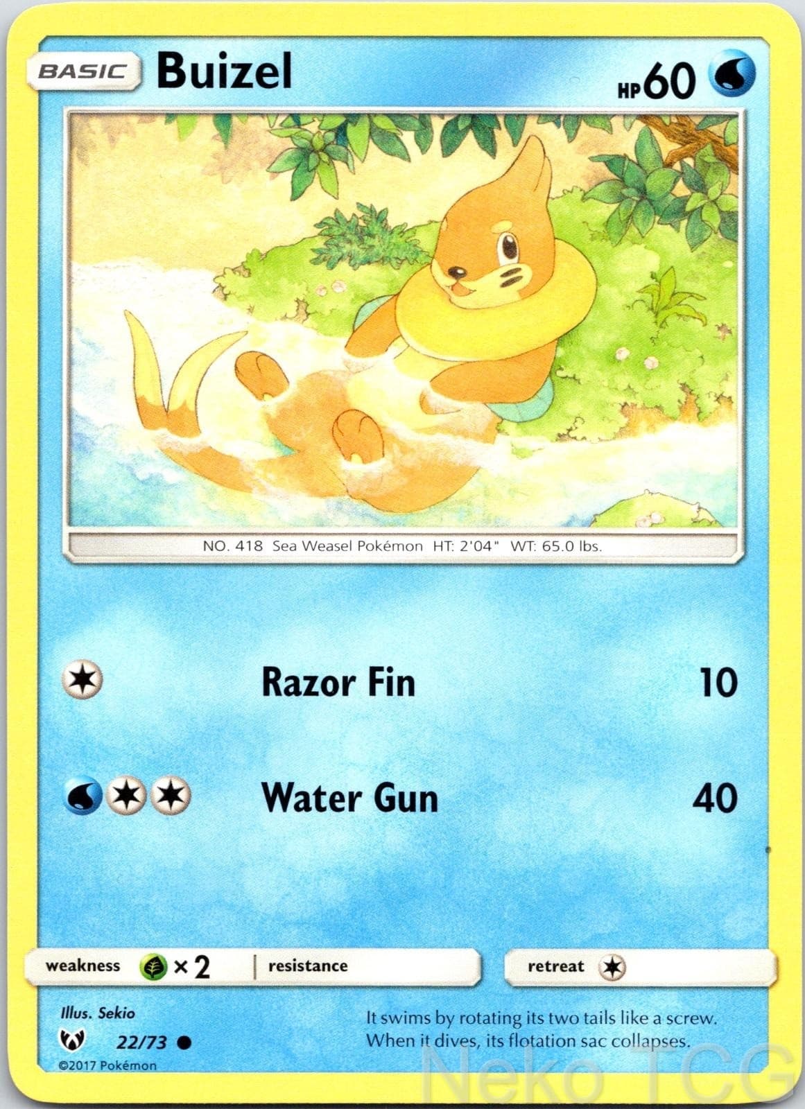 BUIZEL 22/73 COMMON SHINING LEGENDS NM