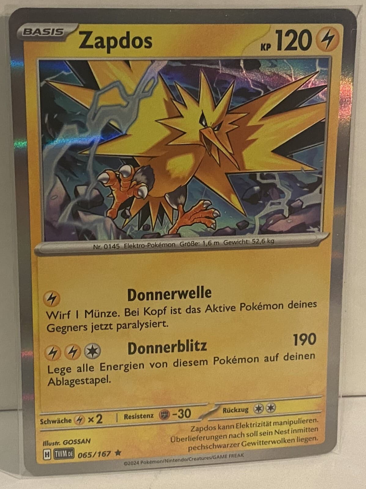 Zapdos 065 Holo Maskerade im Zwielicht (TWM) deu Pokémon